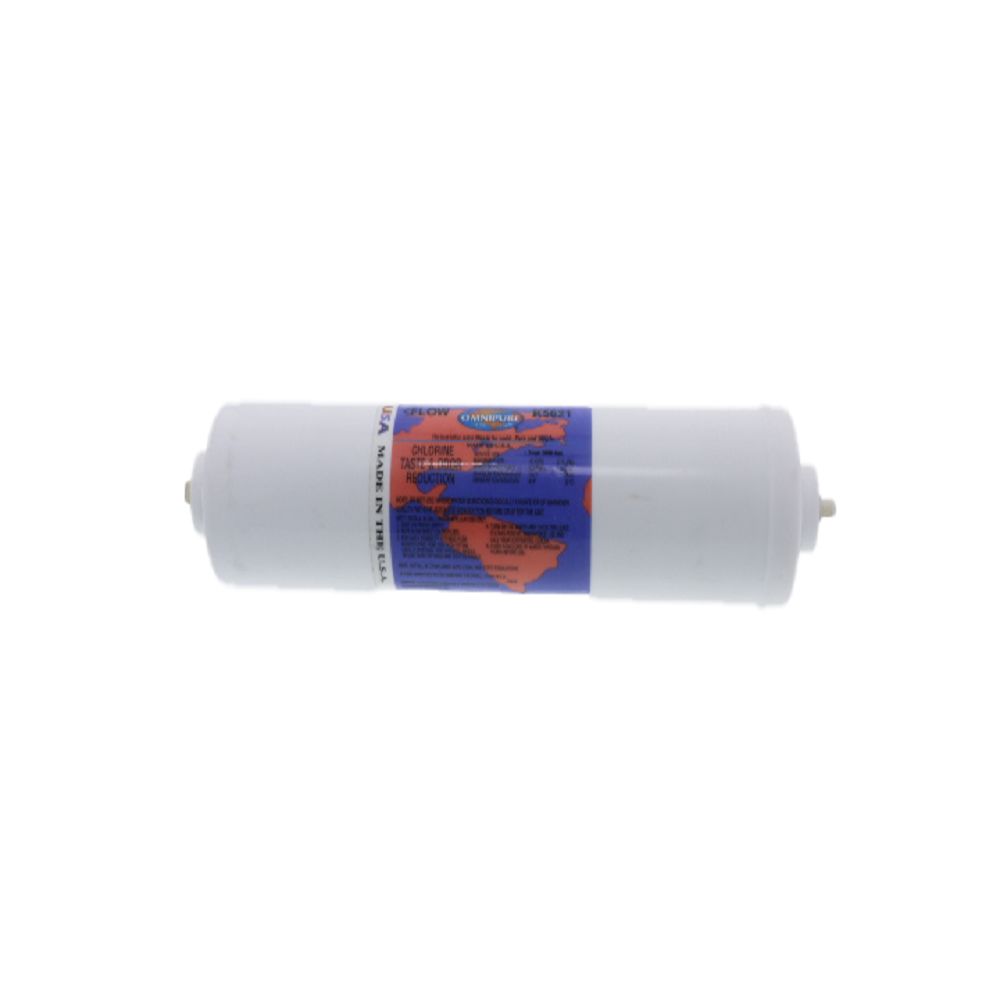 Omnipure Inline K5621-JJ 10 mic Carbon Block CTO - 12" x 2.5" Filter - 1/4" Quick Connect