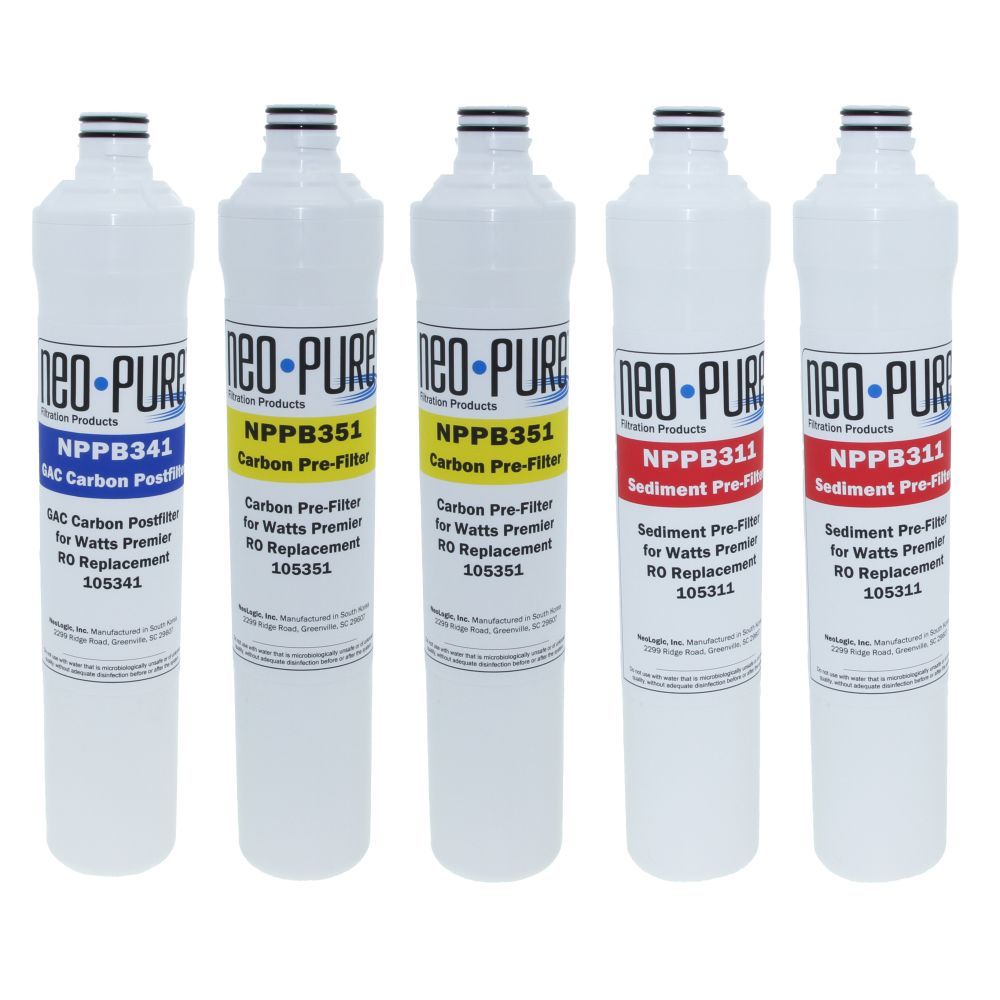 Neo-Pure RO Pure Plus VOC One Year Filter Kit Replacement For Watts Premier 531109