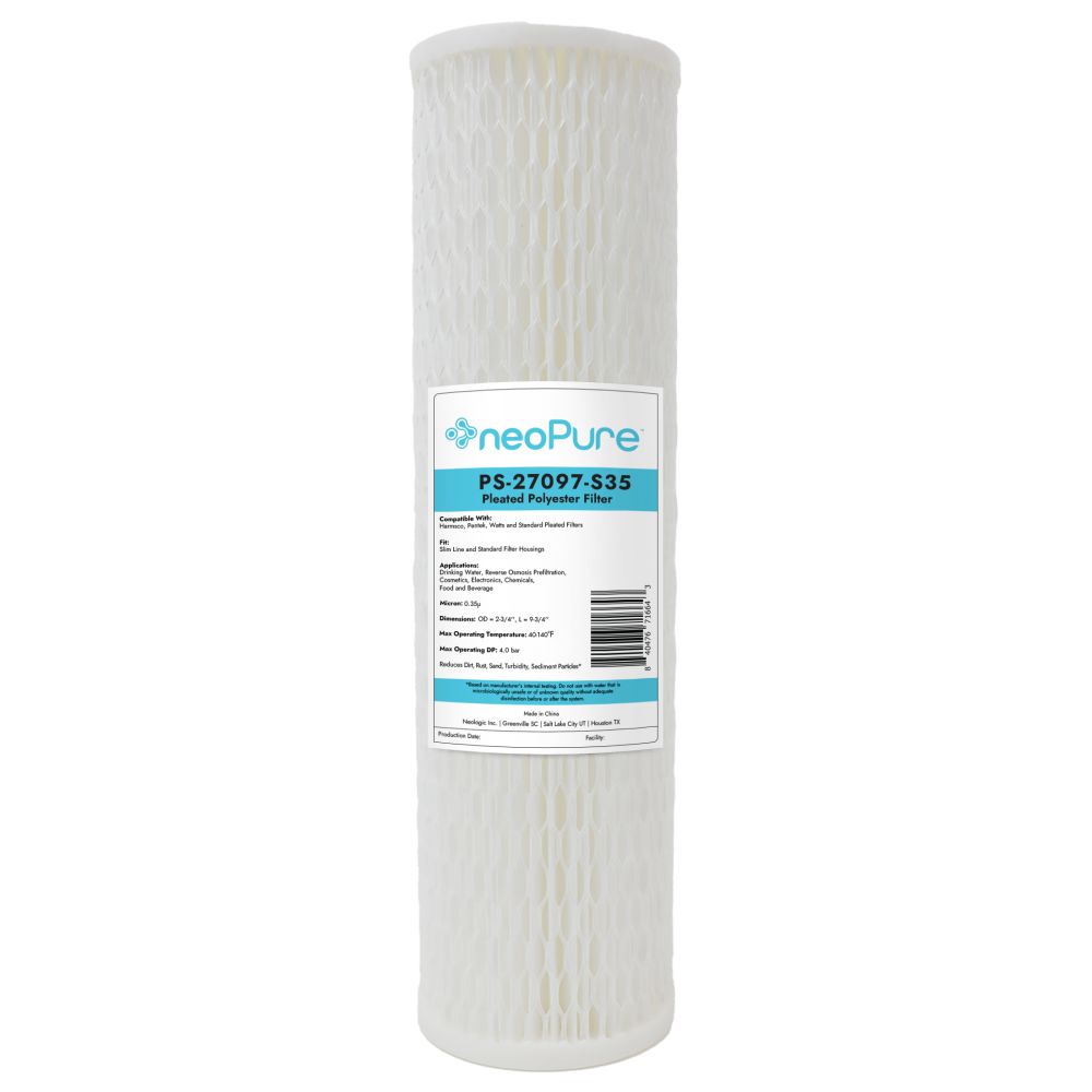 Neo-Pure PS-27097-S35 9-3/4" High Efficiency Pleated Filter 0.35 micron