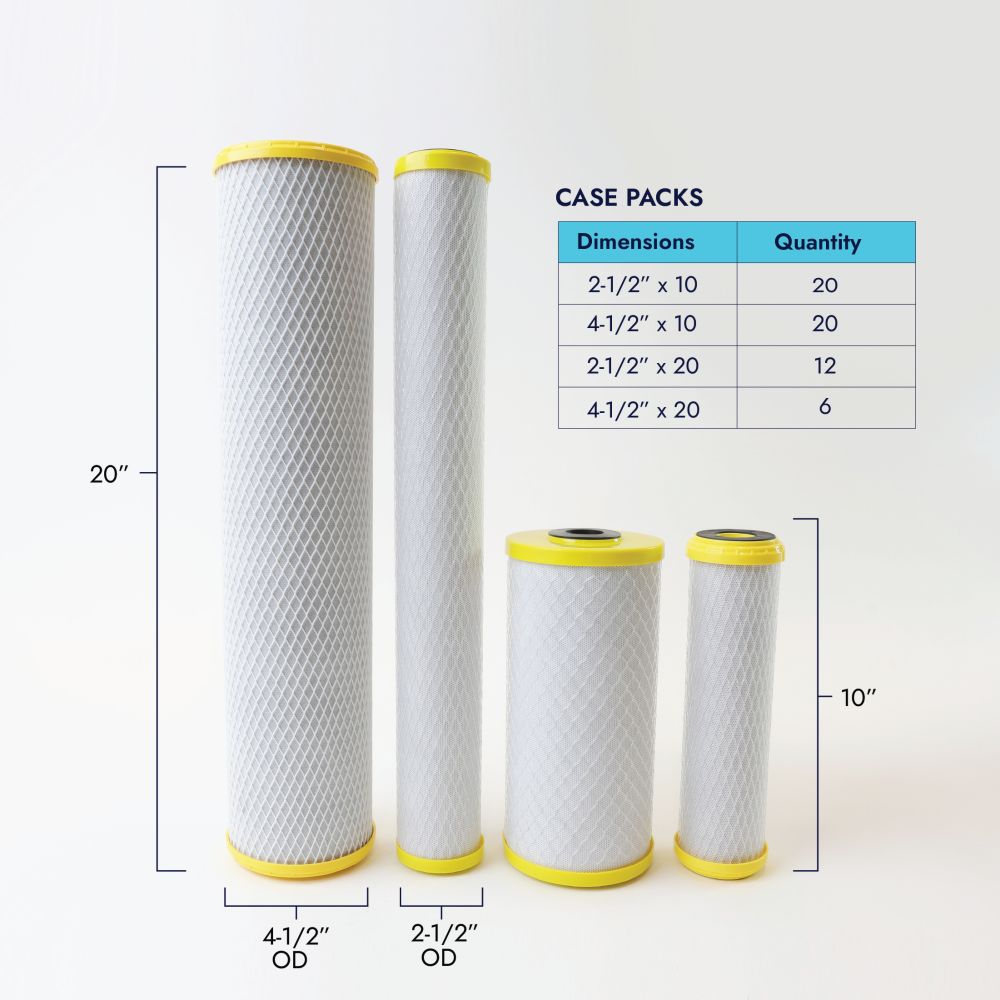 neoPure CHLM-4510 9-7/8" x 4-1/2" Chloramine Carbon Block Filter 1 micron