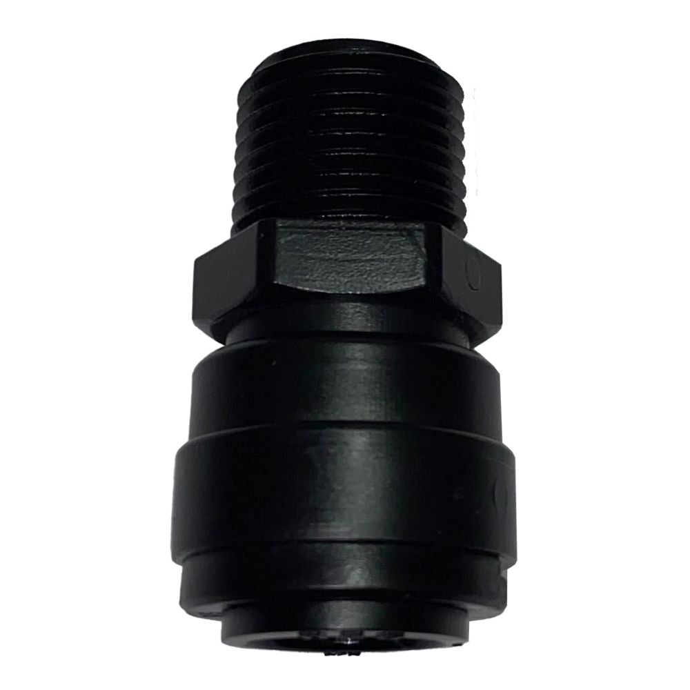 NeoFit - Acetal Black Male Connector 5/8" Tube OD x 1/2" NPTF