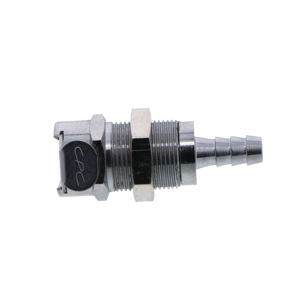 LCD16004 NSF Valved Panel Mount Hose Barb Coupling Body 1/4 ID Barb