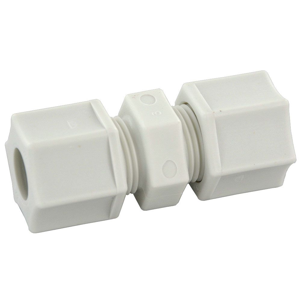 JACO 15-8-P-PG Polypropylene Union Connector 1/2 OD Tube x 1/2 OD Tube