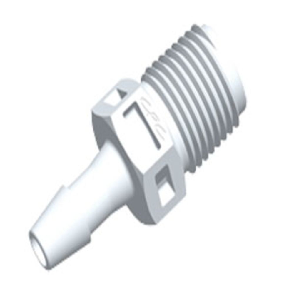 N4S570 Straight Fitting Natural PVDF 1/8 NPT x 5/32 HB