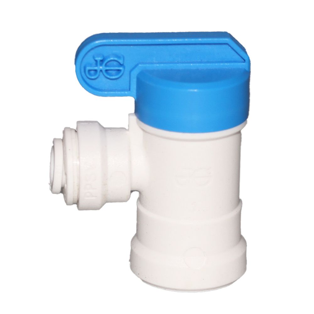 John Guest Shut-Off Valve-Polypro Elbow NPTF - 1/4 x 1/4 NPTF
