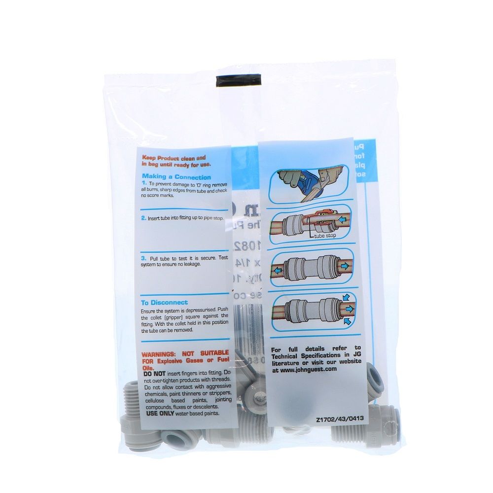 John Guest Male Connector NPTF - 5/16 x 1/4 NPTF