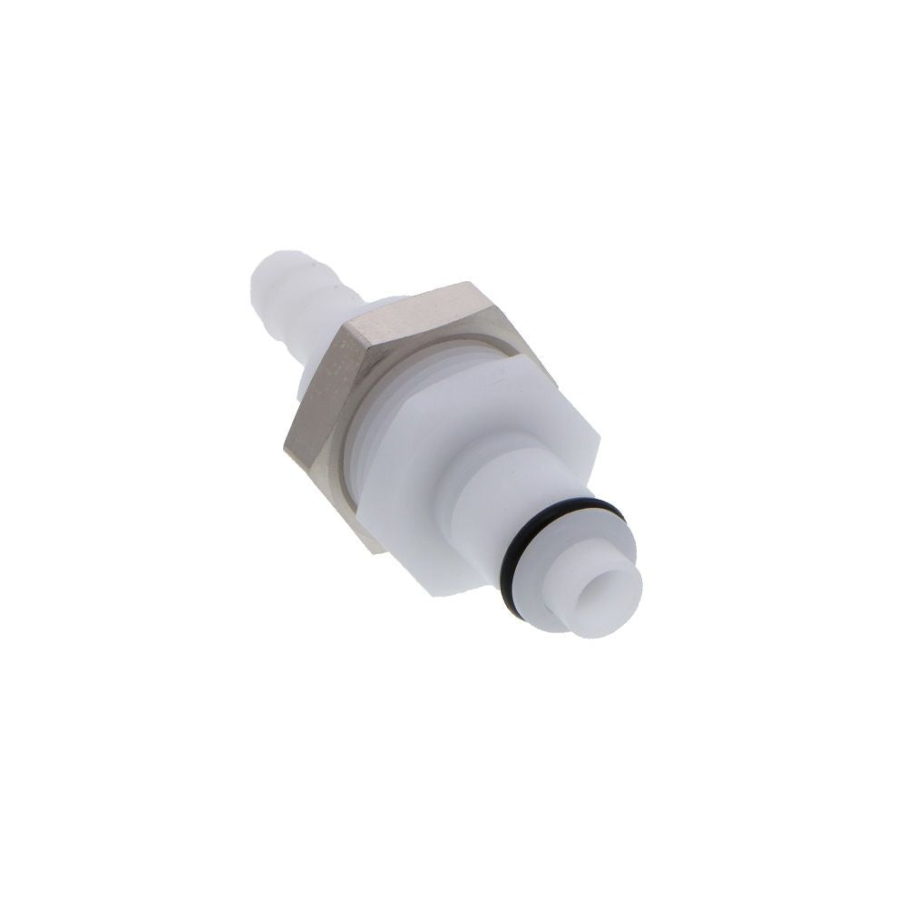 PLCD42004 Valved Panel Mount Hose Barb Coupling Insert 1/4 ID Barb