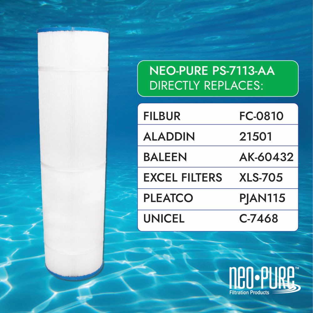 Neo-Pure PS-7113-AA Pool and Spa Filter 7" x 27"