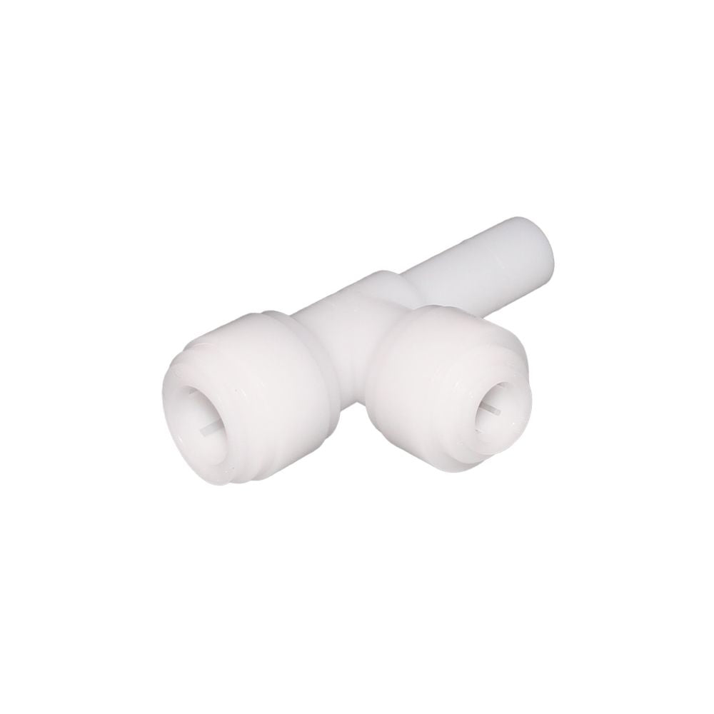 NeoFit - Acetal Natural White Stem Run Tee 1/4" tube x stem 1/4"