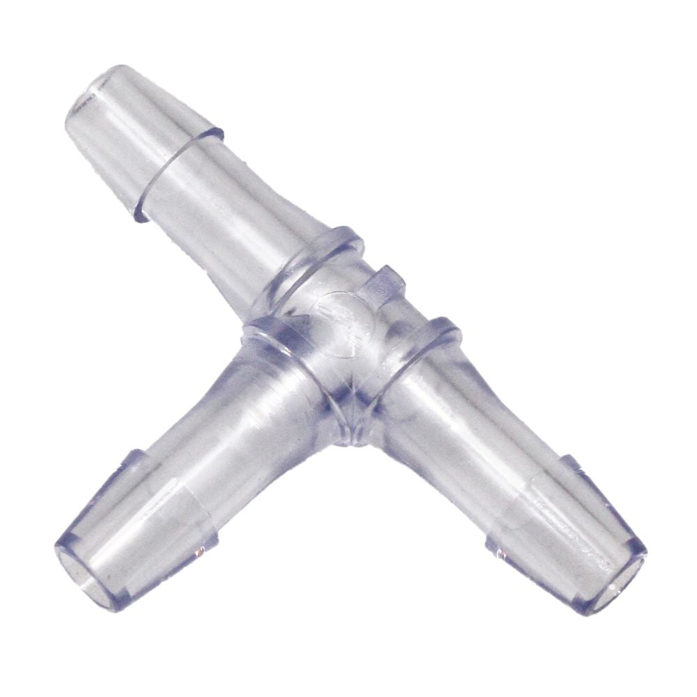 Colder HT891 Tee Fitting, 1/4 HB X 1/4 HB X 1/4 HB, Purple Tint Polycarbonate