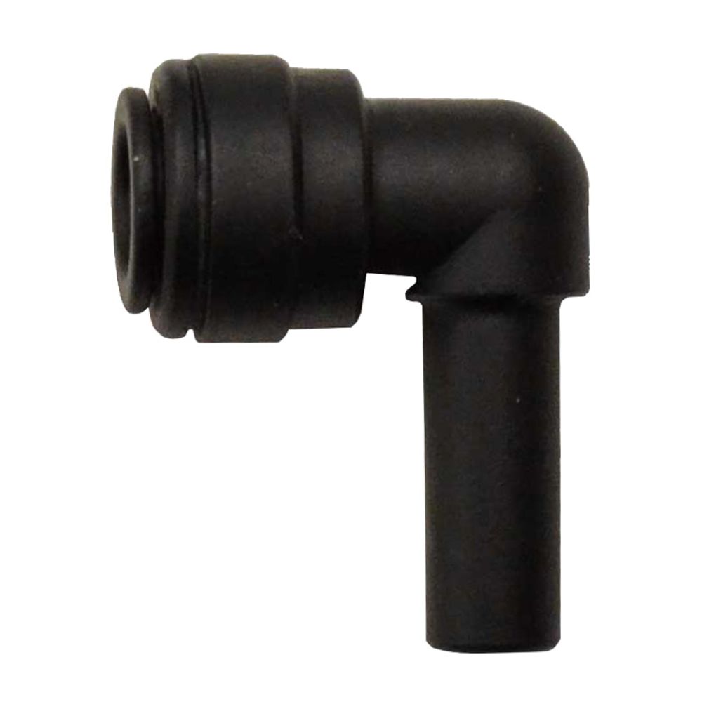 John Guest Stem Elbow Connector Black Polypropylene - 3/8 Stem x 3/8