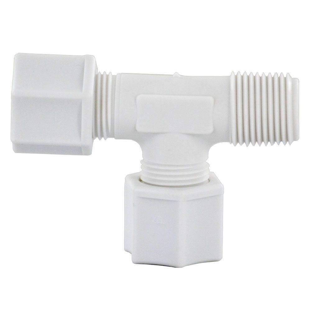 JACO 75-8-8-P-O Polypropylene Male Run Tee 1/2 OD Tube x 1/2 MPT
