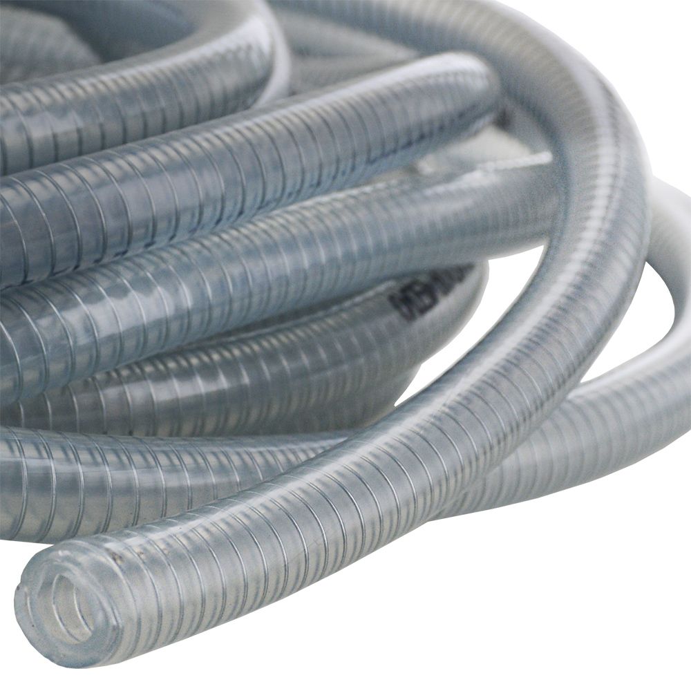 Vardex Clear Steel Wire PVC Reinforced Suction Hose - 3/8 ID