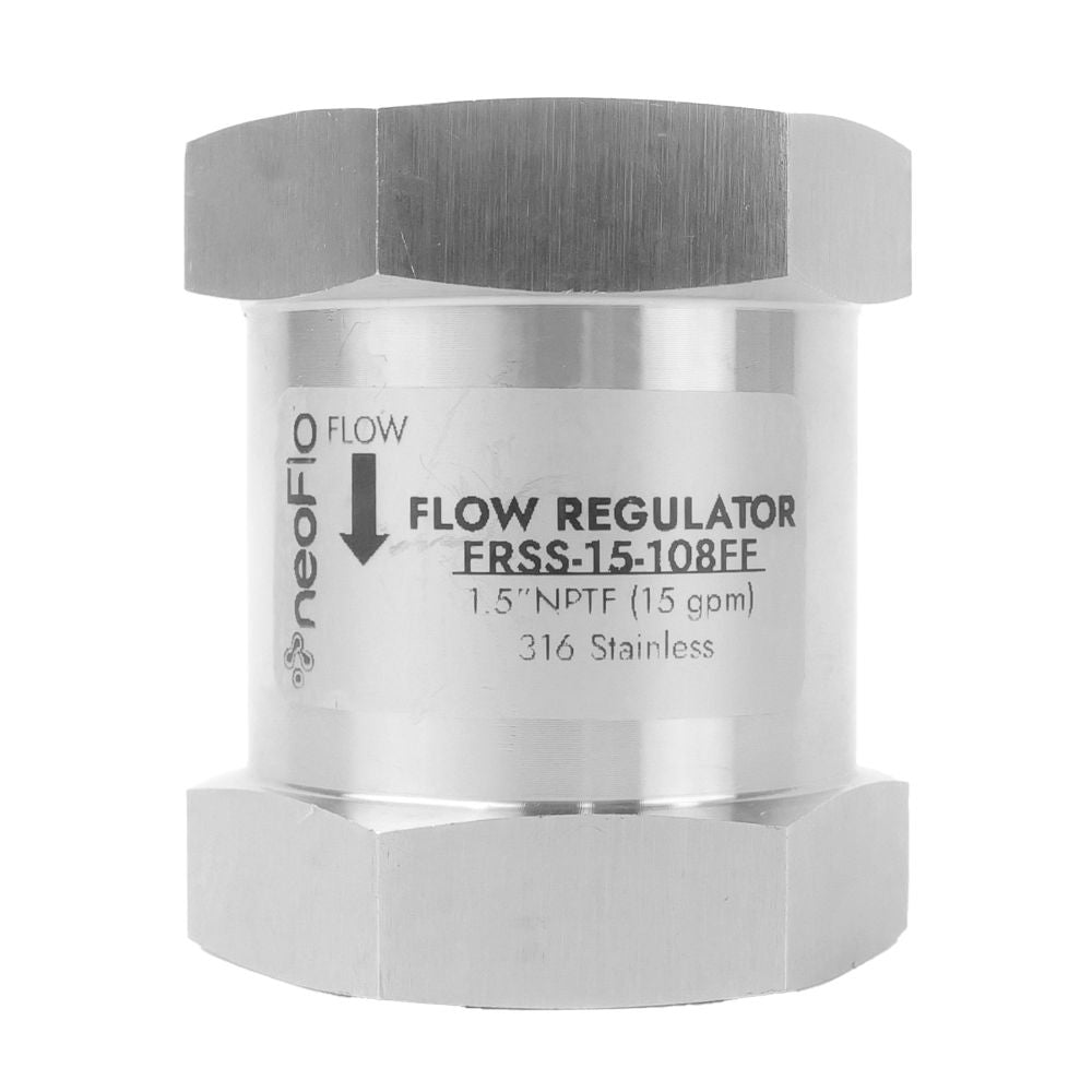 neoFlo Stainless Steel Flow Restrictor 15 GPM 316SS 1.5" FPT x FPT