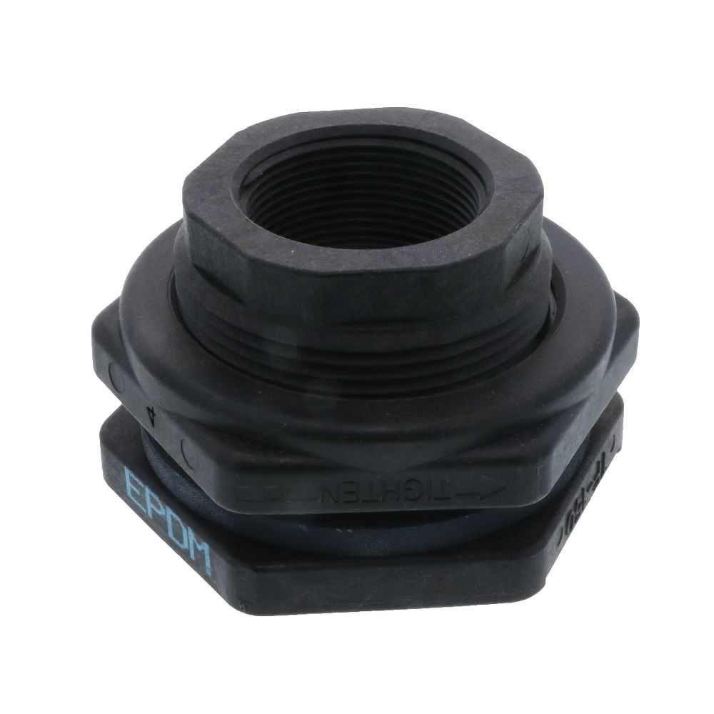 Banjo 1.50" Polypropylene Bulkhead Tank Fitting with EPDM Gaskets