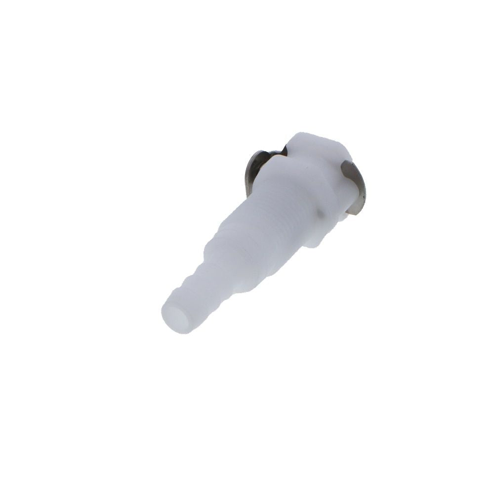 PMCD1604 Valved Panel Mount Hose Barb Coupling Body 1/4 ID Barb