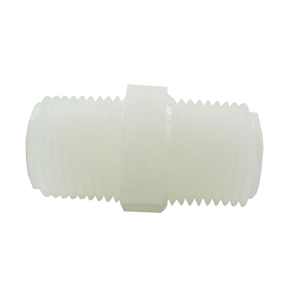 Nipple Hex - 3/8" MPT Natural Nylon