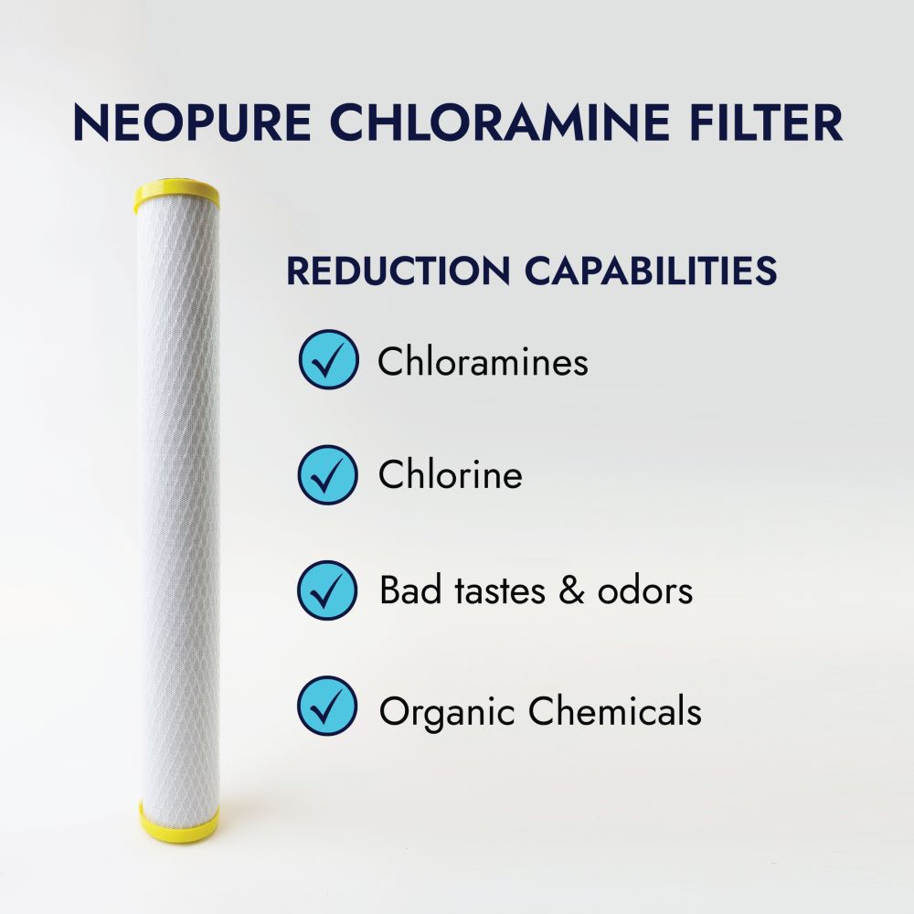 neoPure CHLM-2520 20" x 2-1/2" Chloramine Carbon Block Filter 1 micron