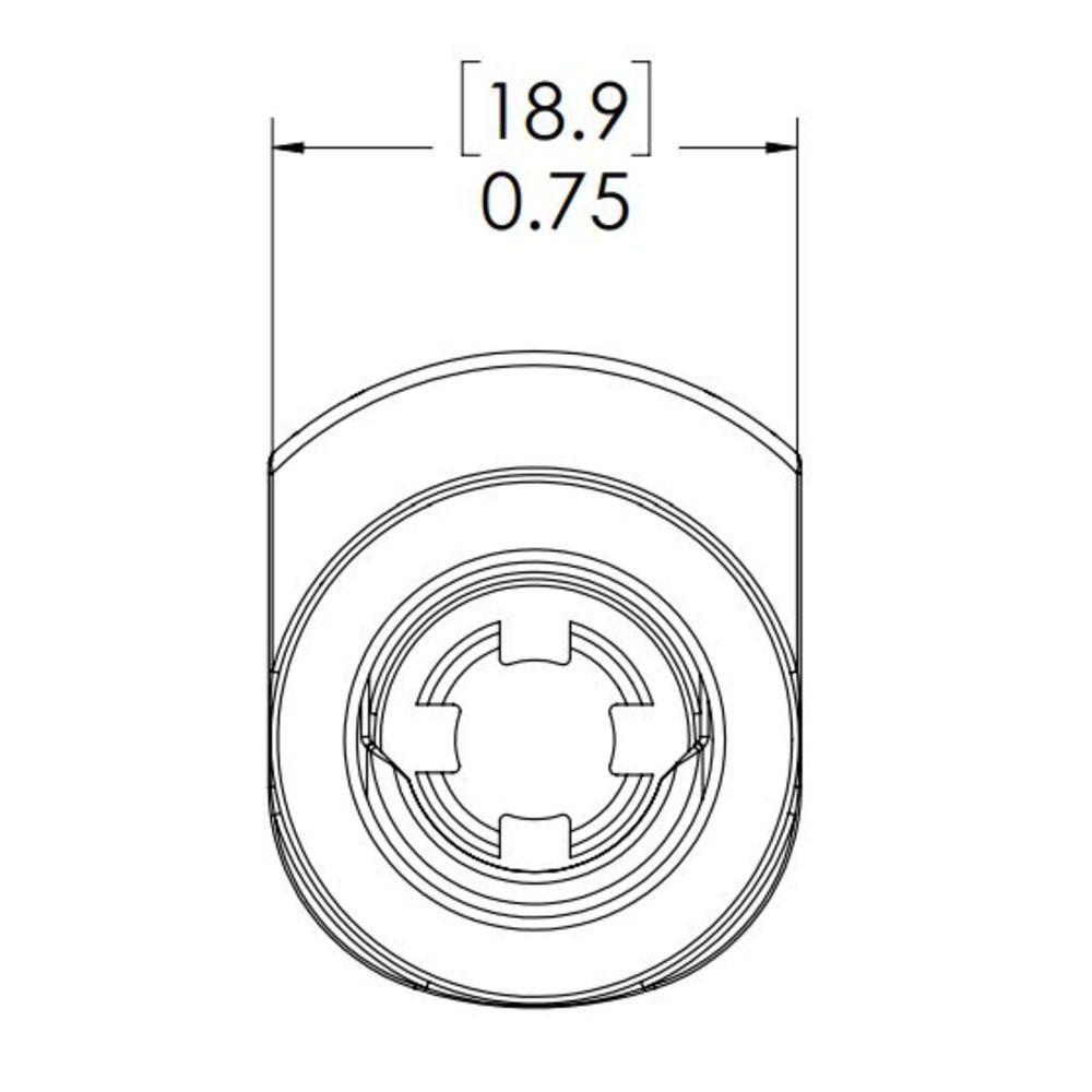 LinkTech 50AC Series Straight Female, Non-valved, 3/8" HB, Natural Acetal Long Body