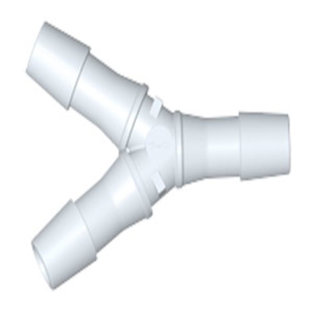 HY1270 Y Fitting Natural PVDF 3/8 HB x 3/8 HB x 3/8 HB