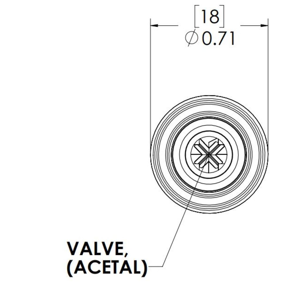 LinkTech 50AC Series Straight Male, Valved, 3/8" HB, Natural Acetal, Buna N