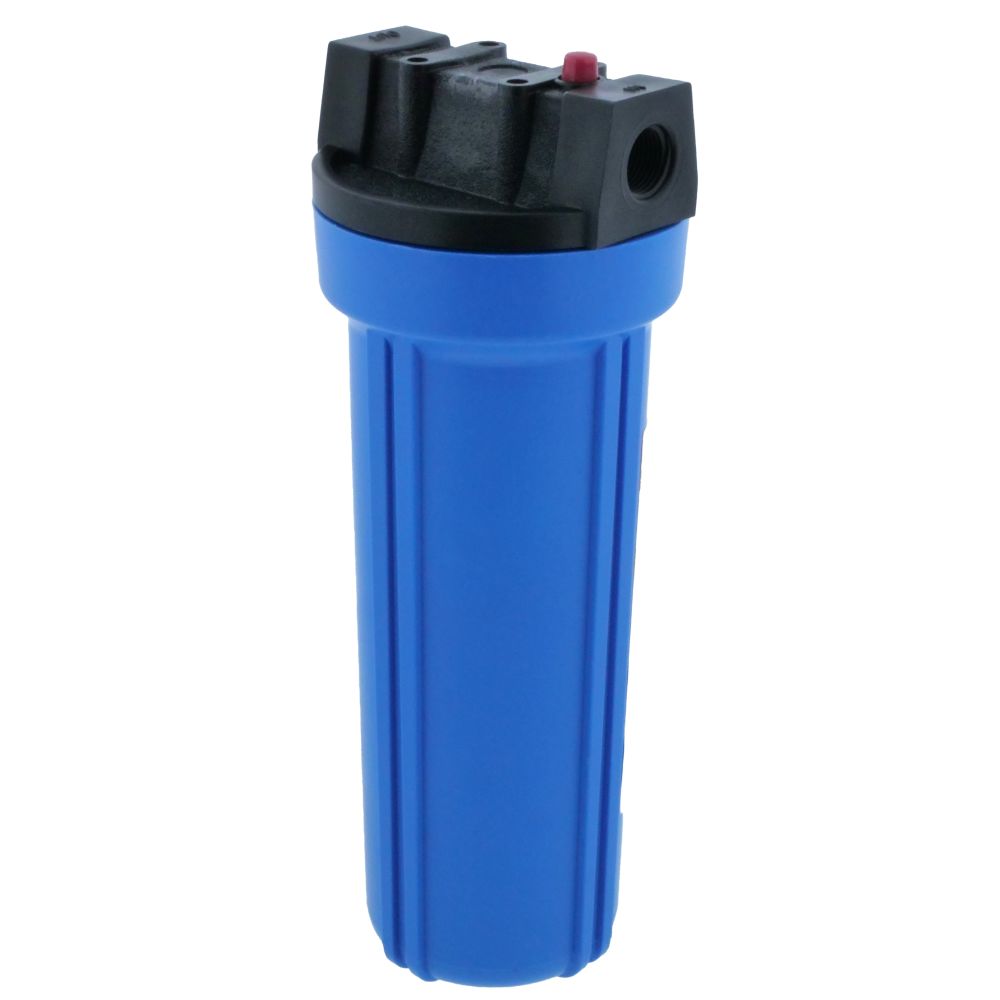 10" Slim Line Filter Housing Blue Sump/Black Boss Cap 3/4" PR - 3/4" FPT