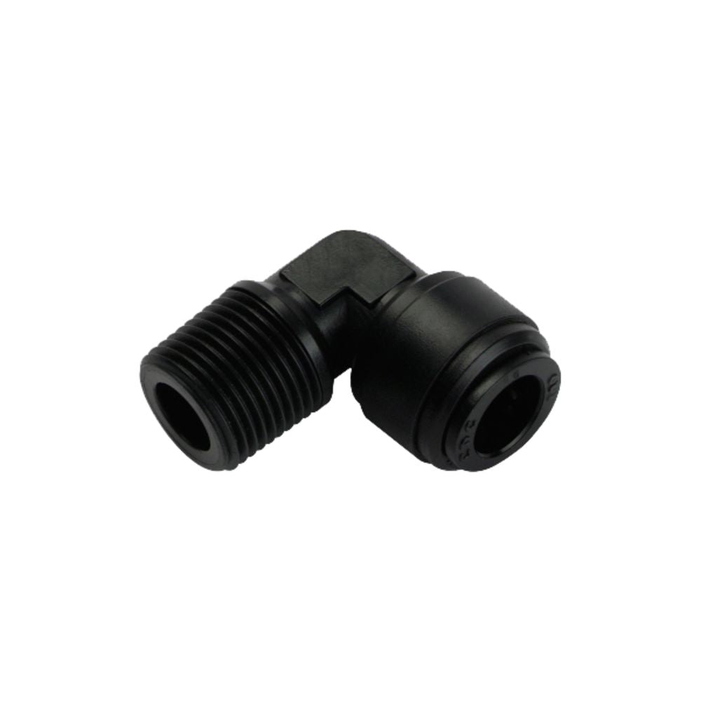 NeoFit - Acetal Black Male Elbow- 6mm tube OD x 3/8"BSPT