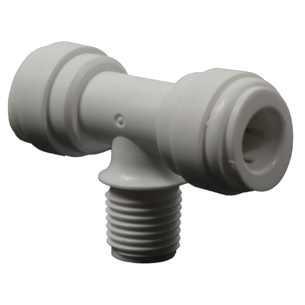 Male Branch Tee Acetal 3/8 qc x 3/8 qc x 1/4 MNPT Branch