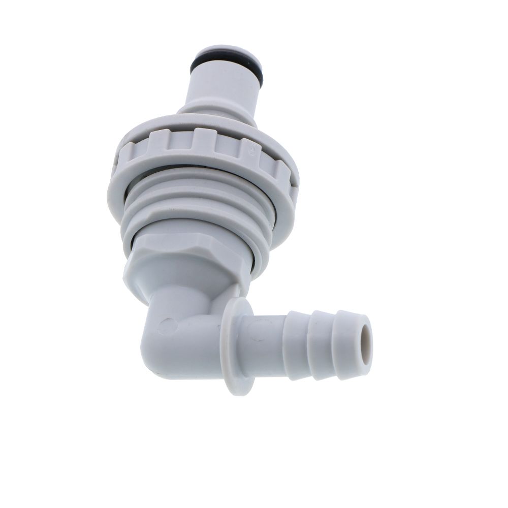 NS4D43006 Valved Panel Mount Elbow Hose Barb Coupling Insert 3/8 ID Barb