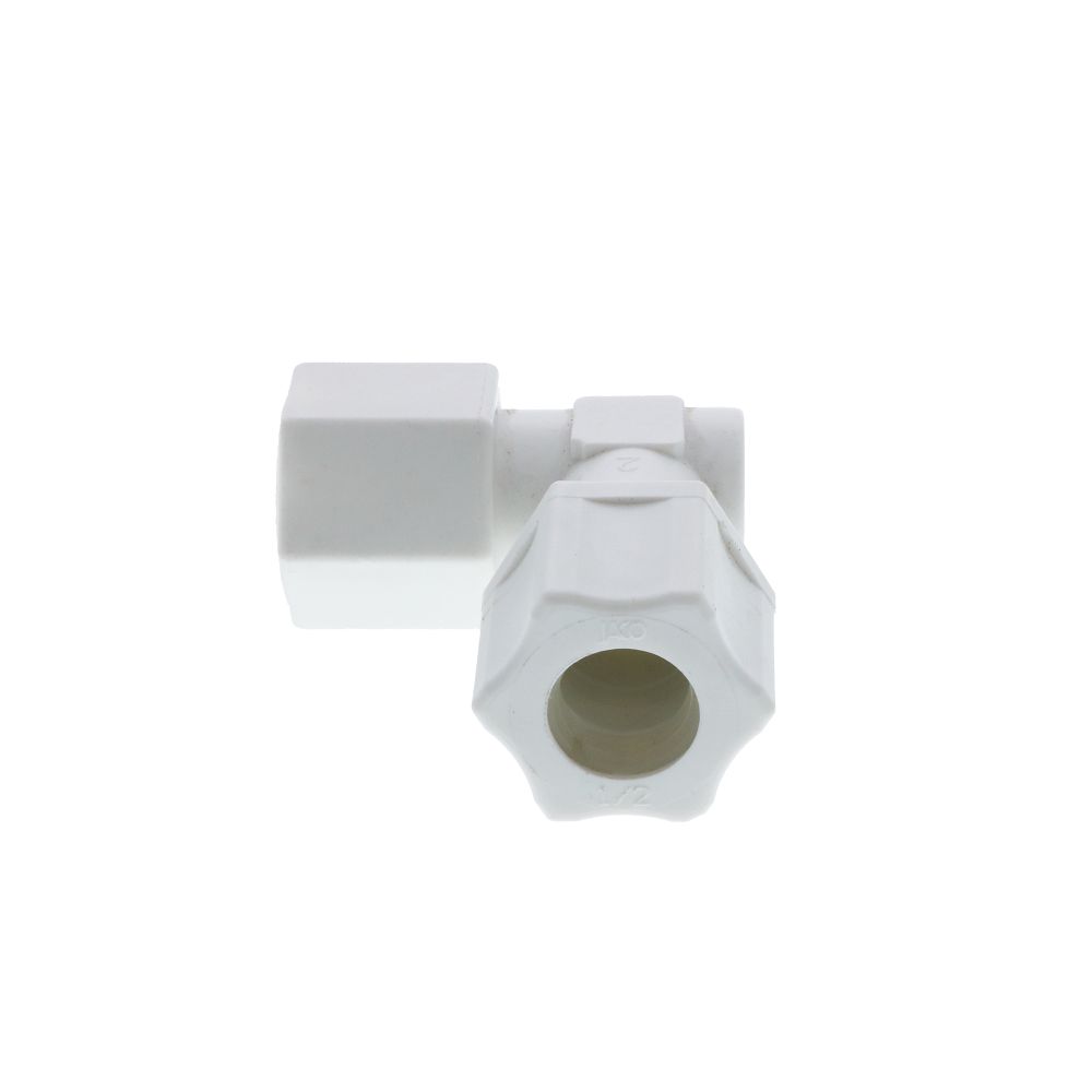 JACO 45-8-8-P-PG Polypropylene Female Elbow 1/2 OD Tube x 1/2 FPT