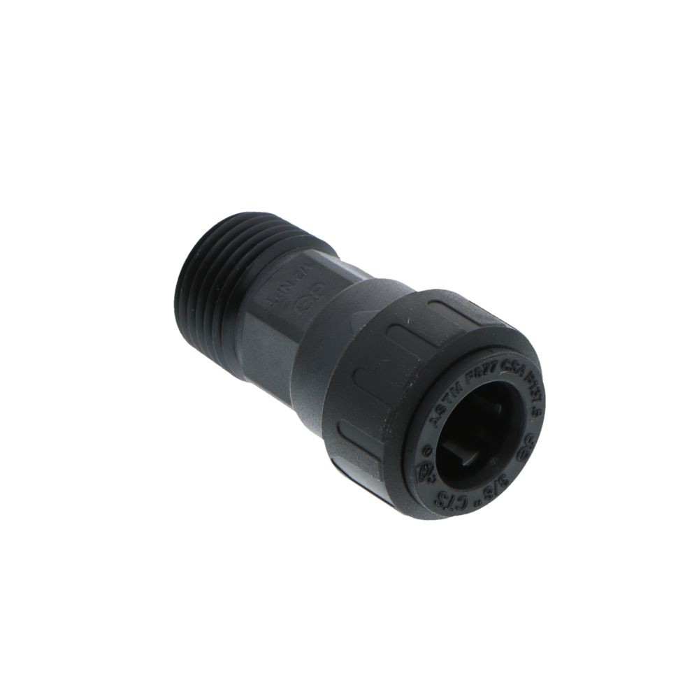John Guest Black Male Connector - 3/8 CTS x 1/2 NPT