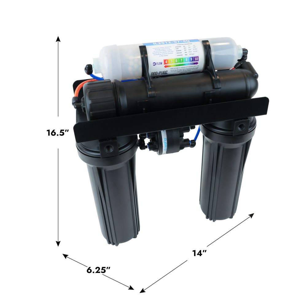 neoPure 4 Stage 75 GPD Residential Full Solution RO System, 0.5µ CTOX, Permeate Pump & AG Faucet CH