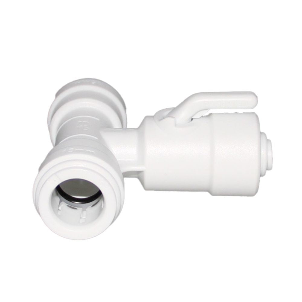 John Guest Acetal Angle Stop Valve w/Check Valve - 15mm x 15mm x 3/8"