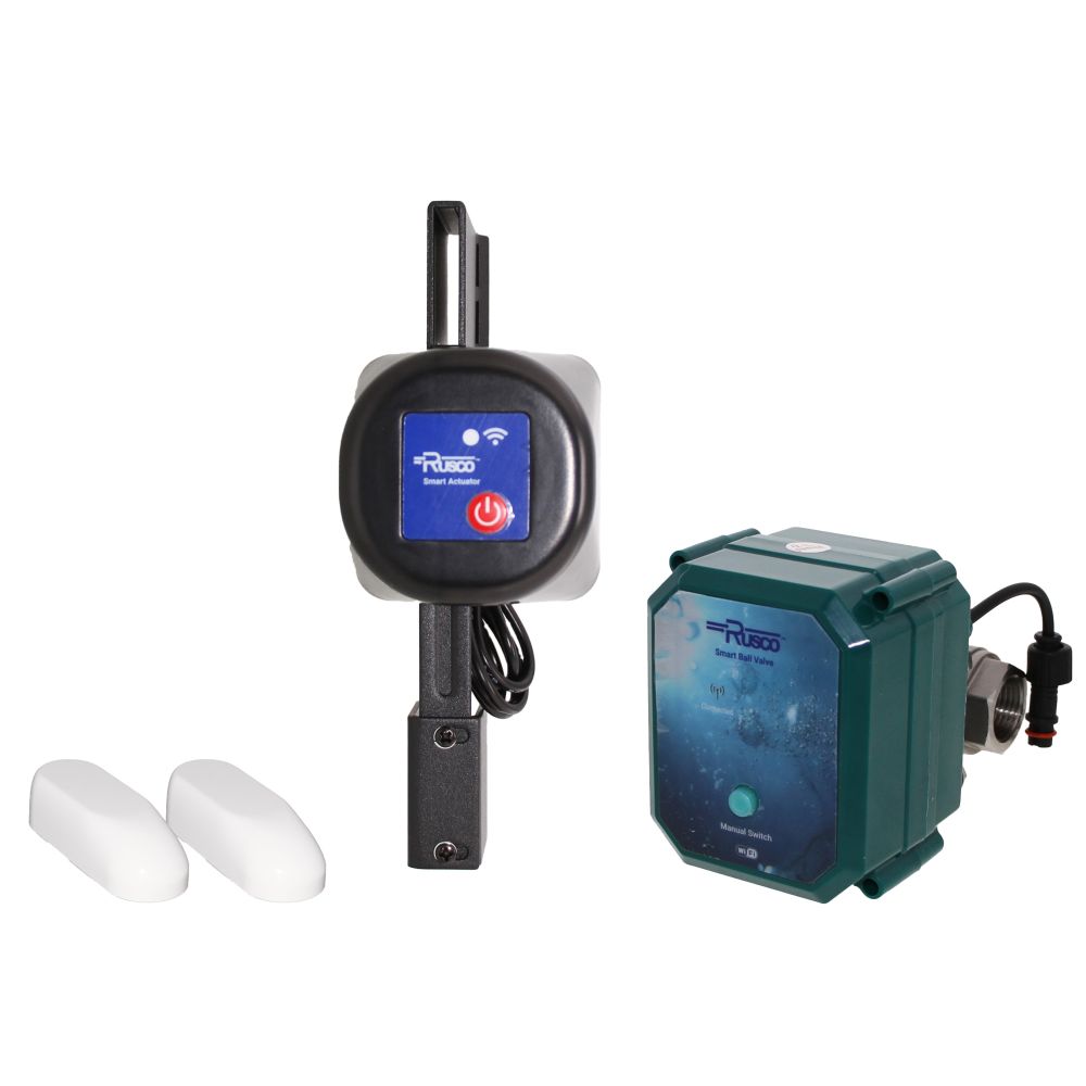 Rusco Smart Leak Kit - 1/2" Smart Ball Valve & Smart Actuator w/ 2 Smart Leak Detectors