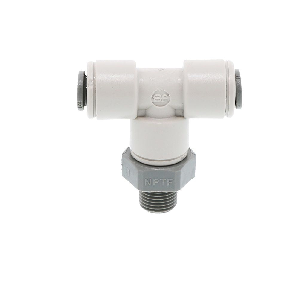 John Guest Swivel Branch Tee NPTF - 1/4 x 1/8 NPTF