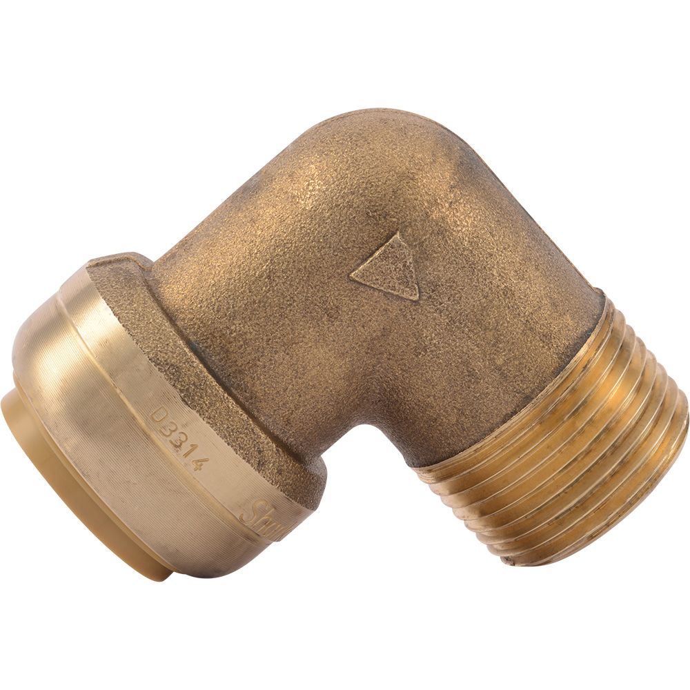 SharkBite® U286LF Lead-Free Brass Push-to-Connect Male Elbow - 3/4" x 3/4" MPT