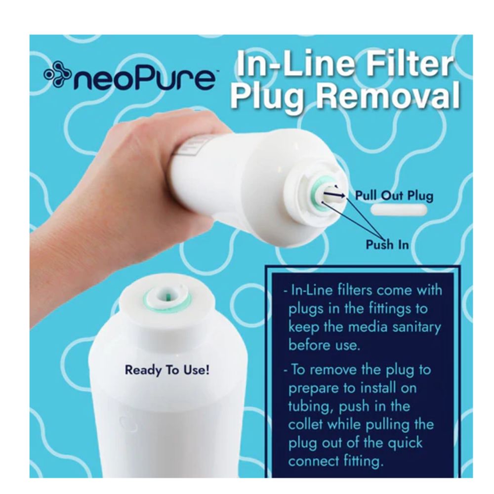 Neo-Pure Inline 2x6 Phosphate Scale Inhibitor with Sediment Pad, 1/4 QC Filter