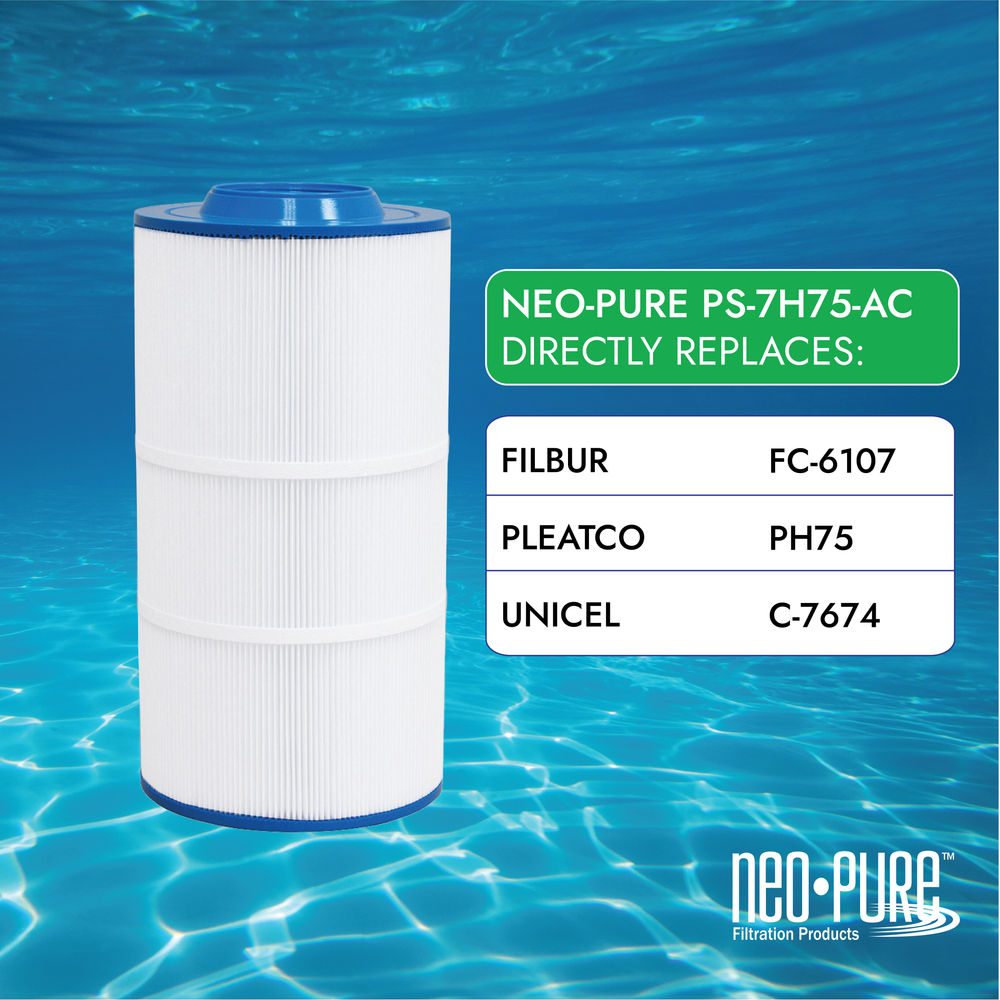 Neo-Pure PS-7H75-AC Pool and Spa Filter 7-1/2" x 15-3/16"