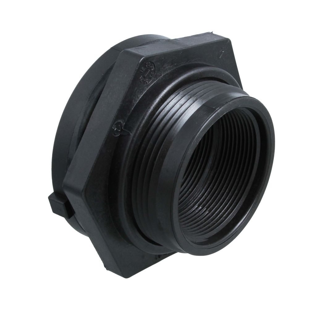 Norwesco 1 1/2 " Double Threaded Polypropylene Bulkhead Fitting