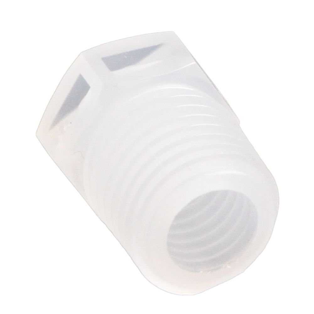 Colder N8P Plug Fitting, 1/4 NPT, Natural Polypropylene
