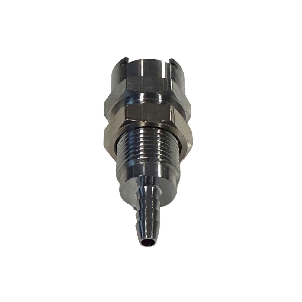 Multi-Mount Valved Hose Barb Coupling Body - 3/16 ID Barb Chrome