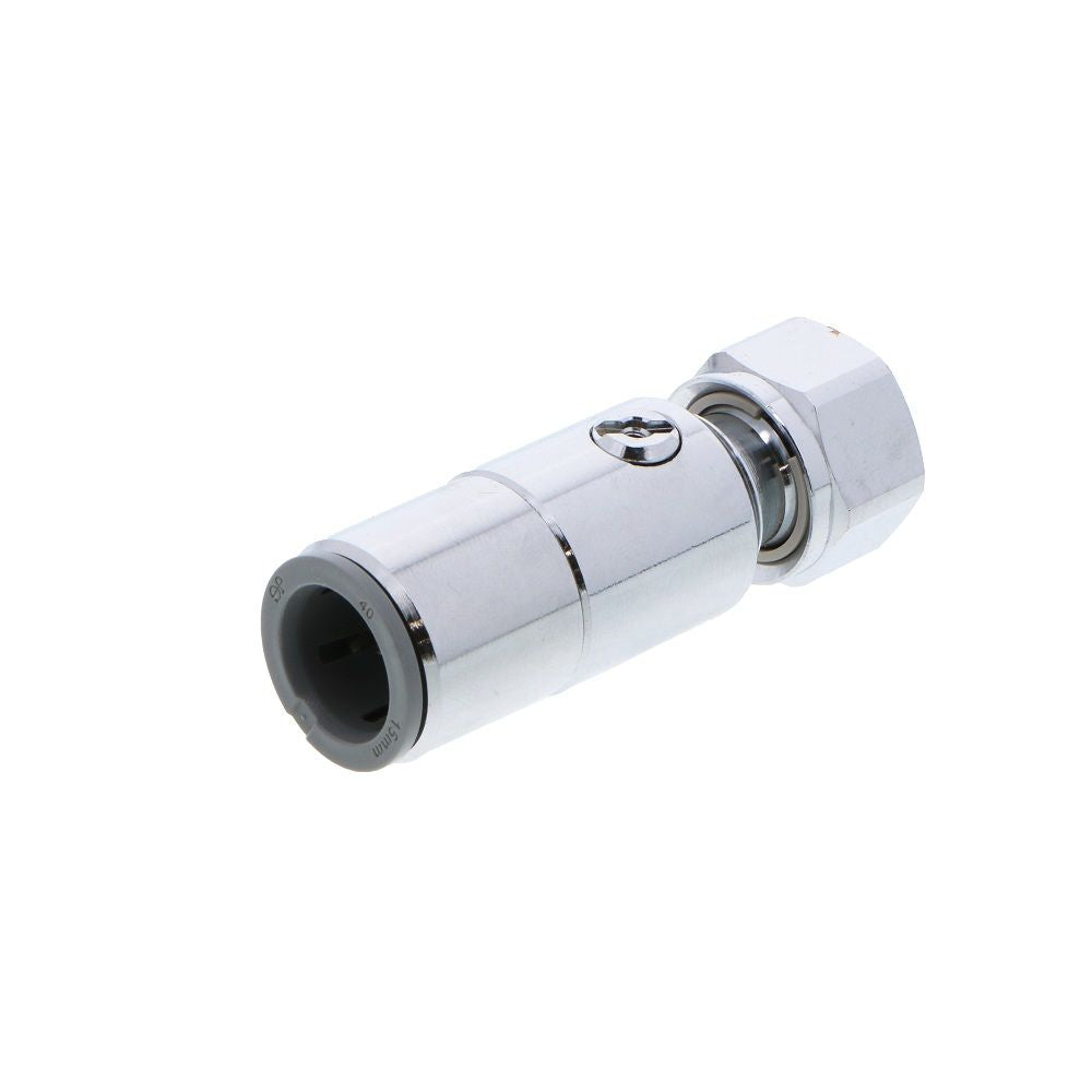 John Guest Service Valve - Brass Chrome-Plated w/Tap Connector 15mm x 1/2 BSP