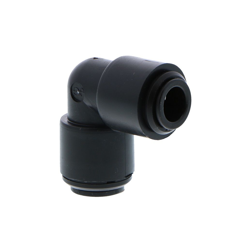 John Guest Reducing Union Elbow BLACK ACETAL - 12mm x 10mm