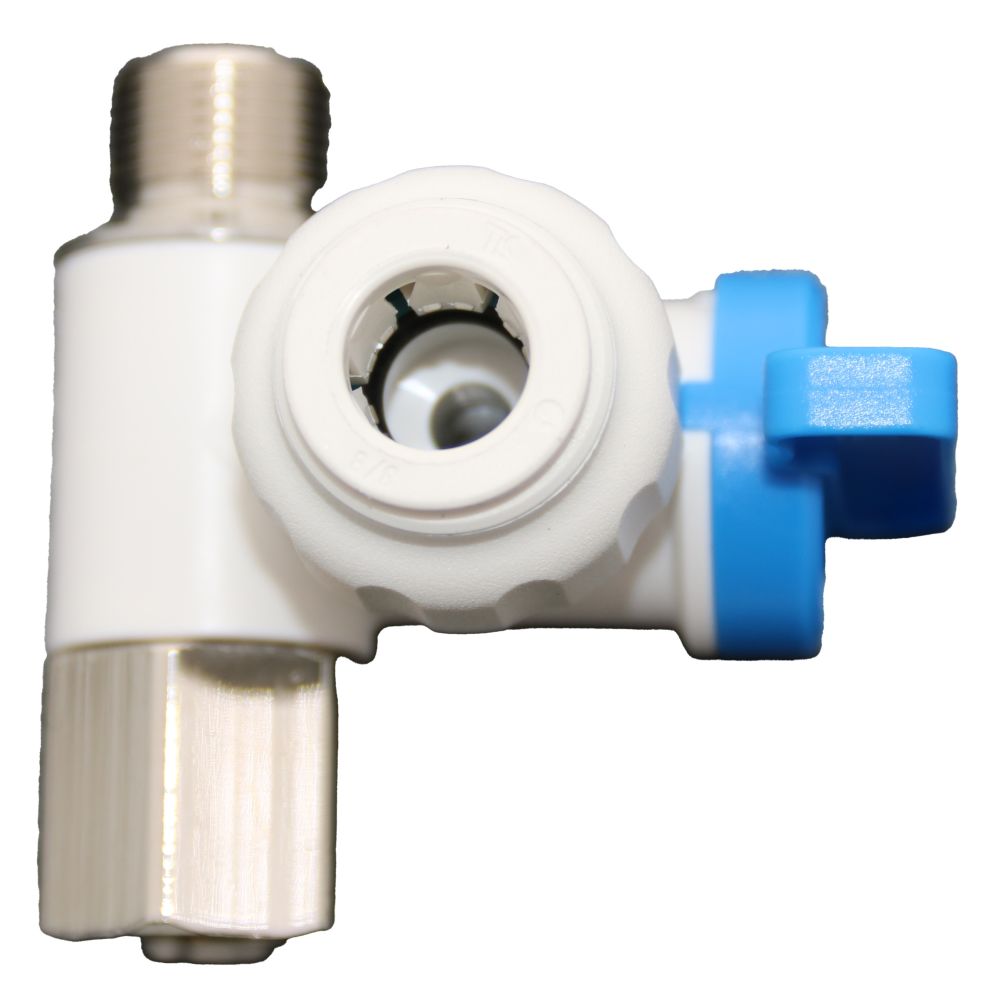 NeoFit - Polypropylene Natural White Stop Valve Adapter 3/8" OD x 3/8" Brass Comp Thread