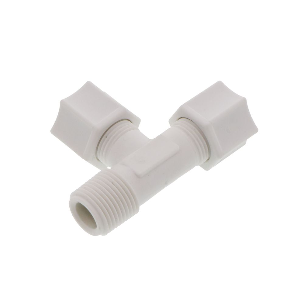 JACO 75-6-6-P-PG Polypropylene Male Run Tee 3/8 OD Tube x 3/8 MPT