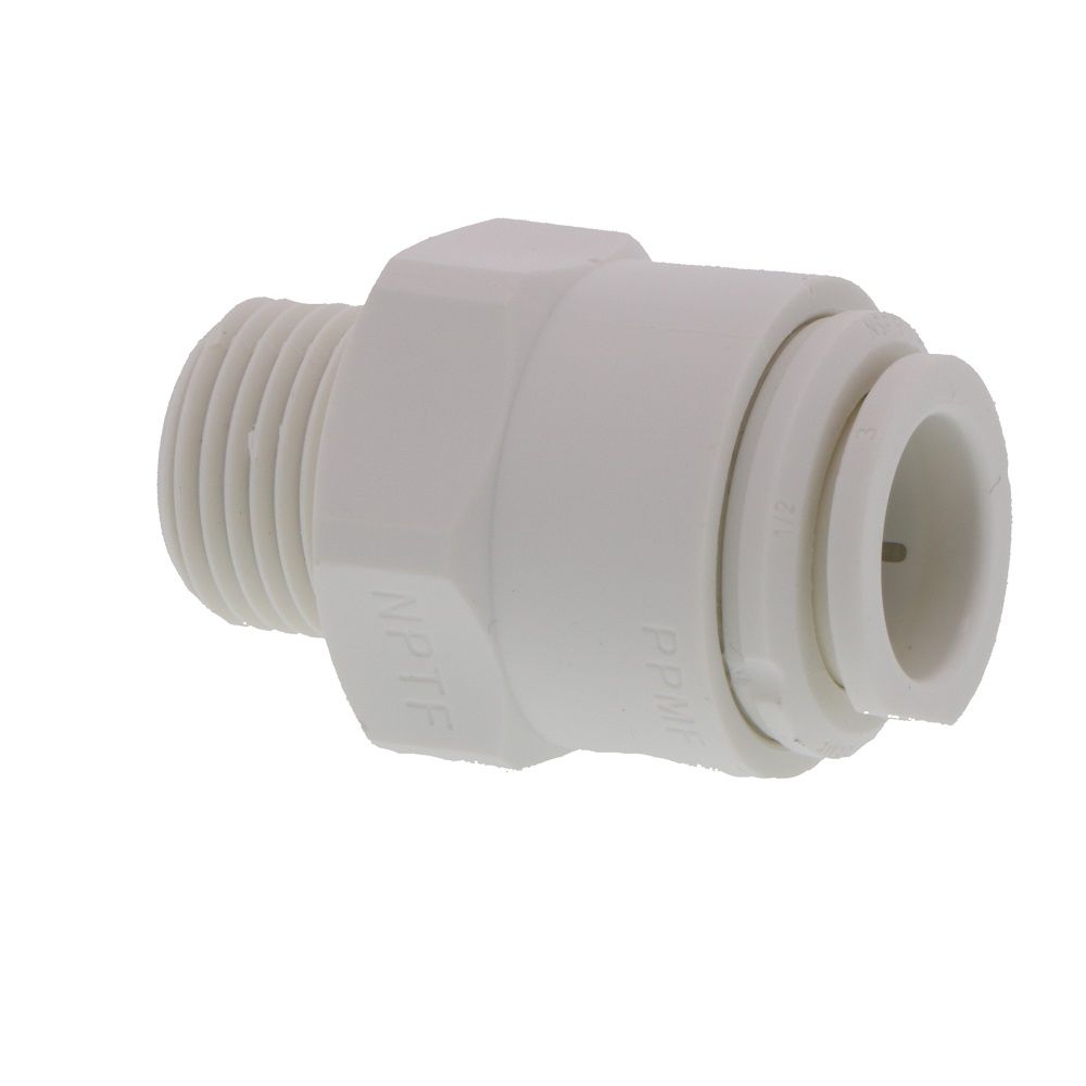 John Guest Male Connector NPTF Polypro - 1/2 x 3/8 NPTF