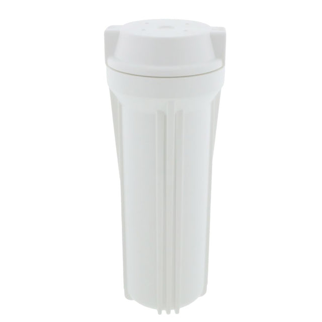 10" Slim Line Filter Housing White Sump/White Flat Cap 1/4" No PR - 1/4" FPT