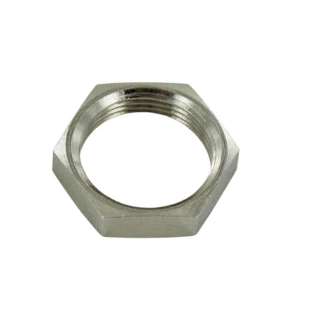 Panel Nut 13/16 Hex x 11/16-24 UNEF Thread - Nickel Brass