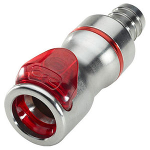 LQ6D17006RED Valved In-Line Liquid Cooling Coupling Body 3/8 ID Barb Warm Red