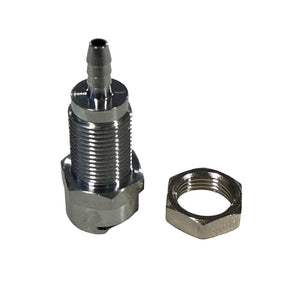 Multi-Mount Valved Hose Barb Coupling Body - 3/16 ID Barb Chrome